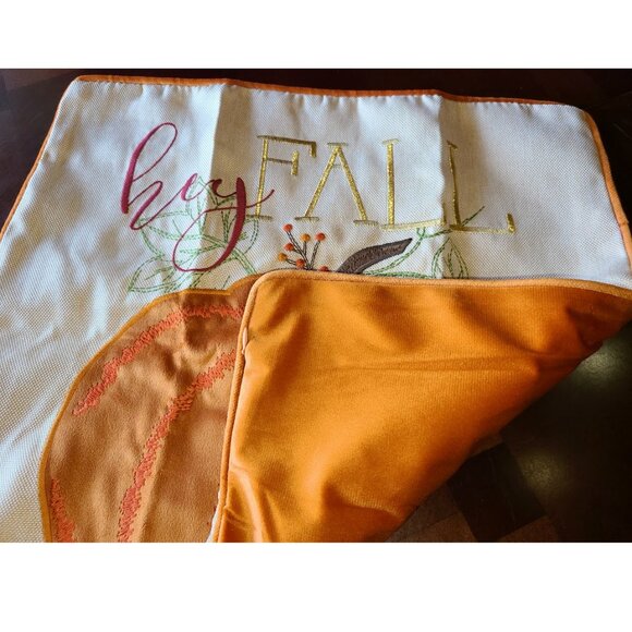 Pumpkin Pillow Cover Fall Decor Thanksgiving Cottage Farmhouse Throw Case Accent - Picture 7 of 11